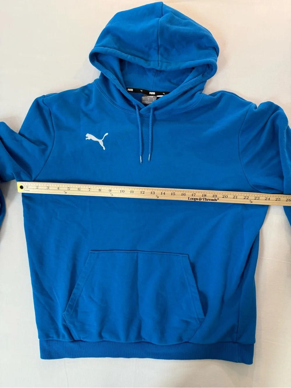 Puma Men's Bright Blue Hooded Pullover Sweatshirt